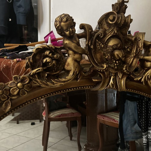 Vintage mirror made of metal like new