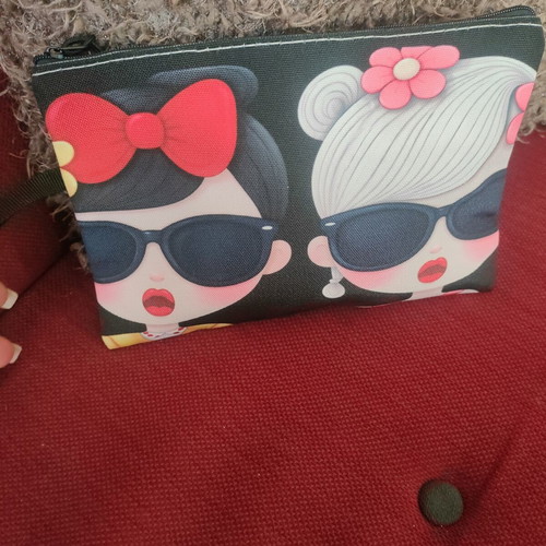 Wristlet handbag, multicolored