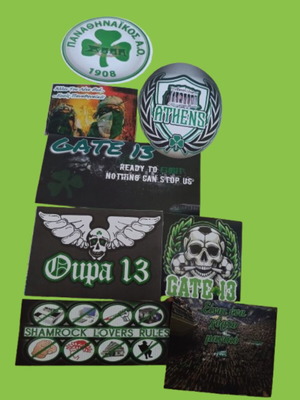 Panathinaikos stickers used, set of 8