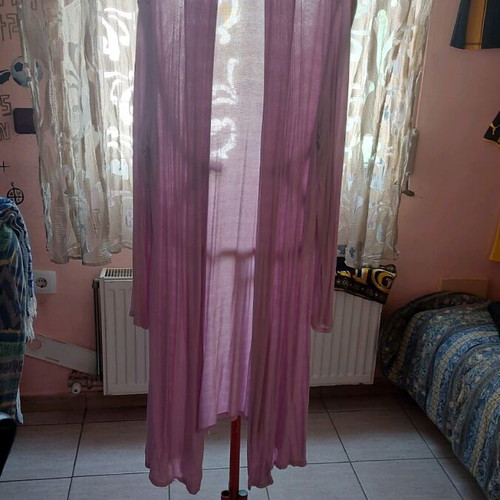 Long pink cardigan like new, one size L/XL, Made in Italy