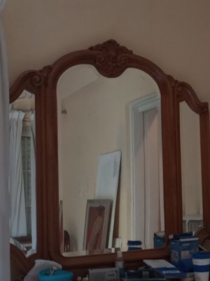 Καθρέπτης με ξύλινο πλαίσιο μεταχειρισμένος, σε 3 κομμάτια