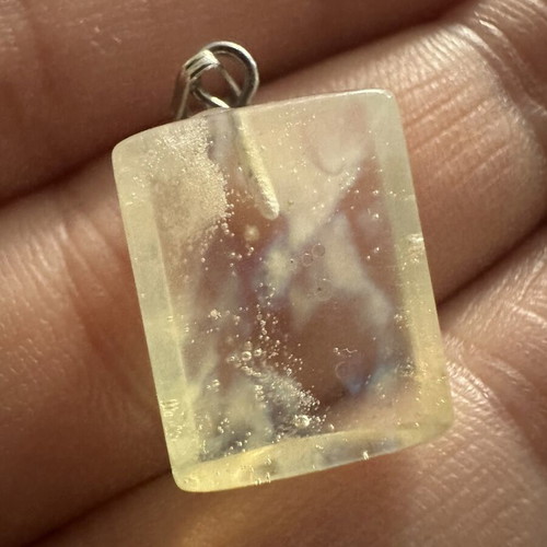 Handmade resin pendant with galaxy effect, rectangular