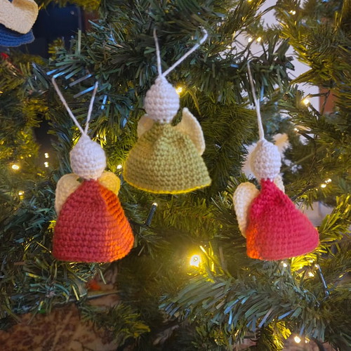 Christmas decorative angels handmade knitted new