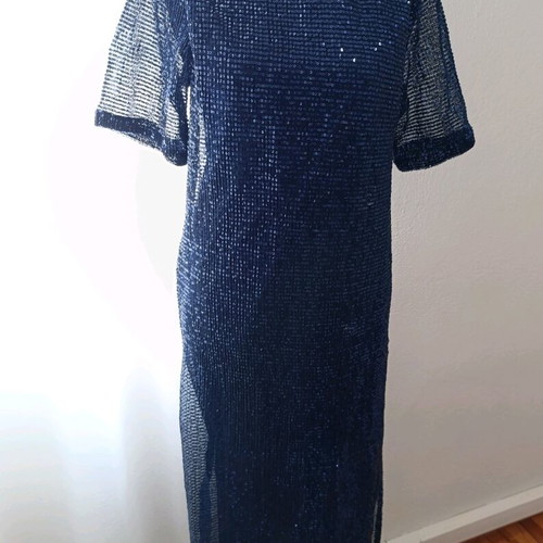 Compania Fantastica long formal dress with sequins new, blue