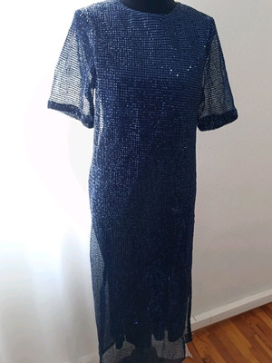 Επίσημο μακρύ φόρεμα με παγιέτες Compania Fantastica καινούργιο, μπλε