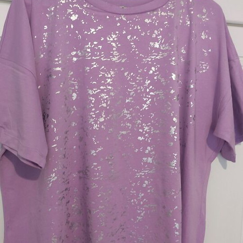 Mat blouse one size new, purple with silver details