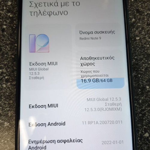 Redmi Note 9 64GB blue like new, dual SIM, Android