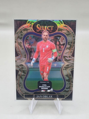 2025-26 Panini Select Road to FIFA World Cup Jan Oblak Camo Mezzanine card