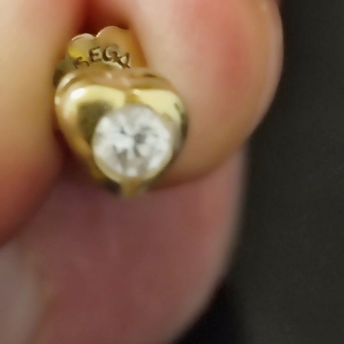 Women's earrings set with zircon heart studs and pearl stud, like new