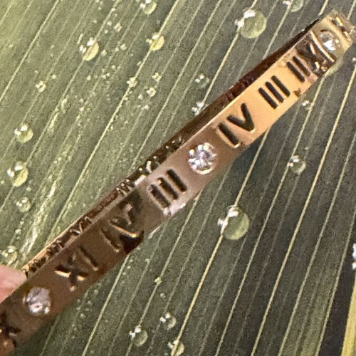 Set of 2 steel bracelets with gold and black details, new