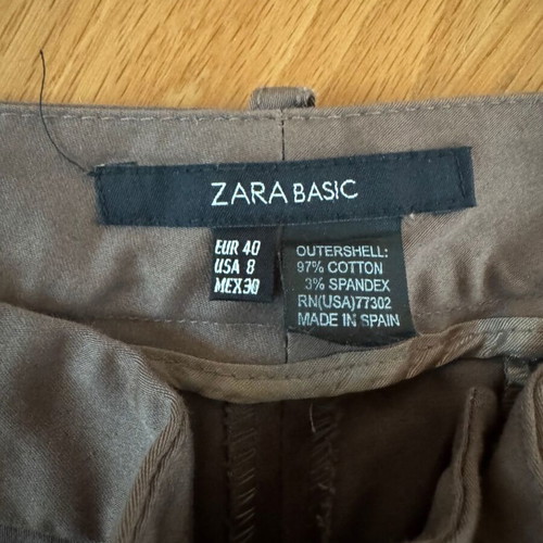 Zara Basic cotton straight pants like new, beige