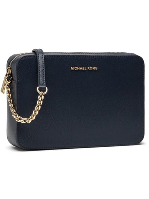 Michael Kors Jet Set Large Crossbody σαν καινούργια, σκούρο μπλε δέρμα