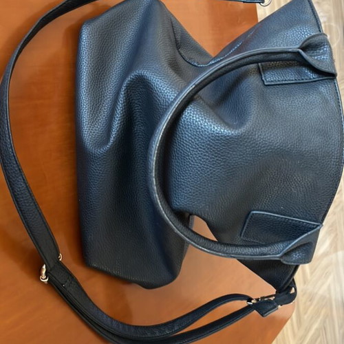 Large blue shoulder bag used with 6 compartments plus 1 large