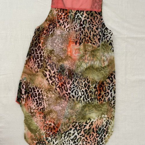 Sleeveless shirt with animal print and sheer fabric like new