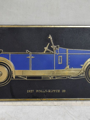 Metal decorative plate Rolls-Royce 20 (1927) used, vintage collectible