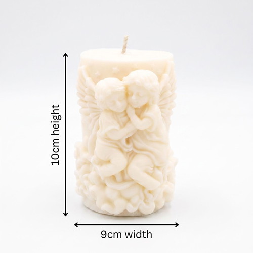 Scented plant-based candle with golden orchid aroma and angel design