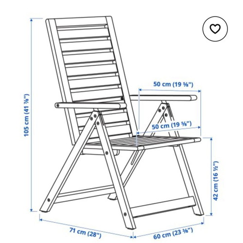 Outdoor dining set like new, table with 4 chairs for balcony or garden