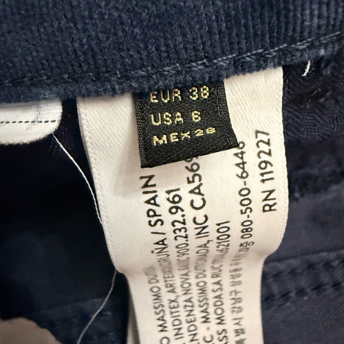 Massimo Dutti women's slim corduroy pants blue like new