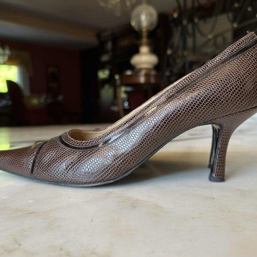 J. Bournazos leather pumps with snake pattern like new