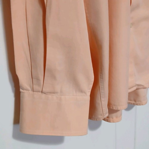 Aslanis Men cotton dress shirt size Large like new, orange