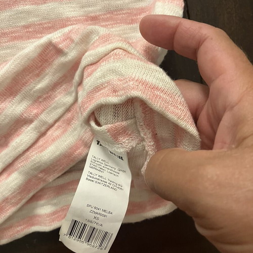 Tally Weijl sleeveless striped hoodie XS, pink and white
