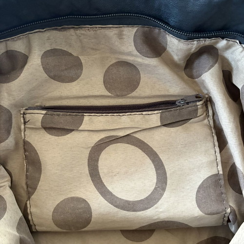 Shopper bag black with quilted design and zipper closure new