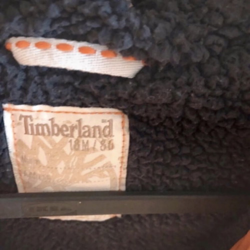 Timberland baby jacket for 18 months like new, orange with fleece lining