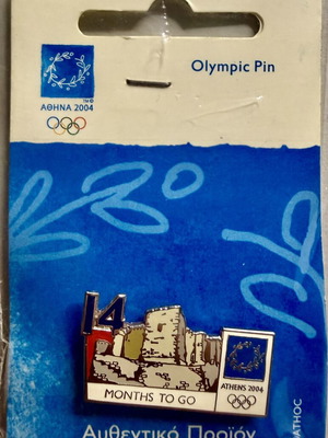 Athens 2004 Countdown Pin 14 Months to Go Castle of Patras new