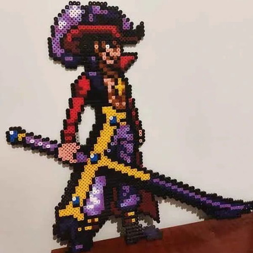 Dracule Mihawk One Piece figure from perler beads like new