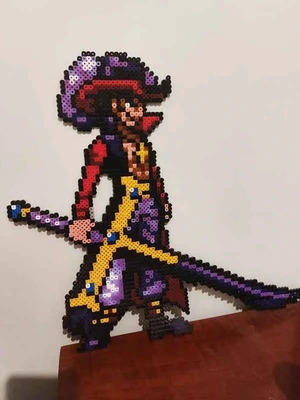Dracule Mihawk One Piece figure from perler beads like new