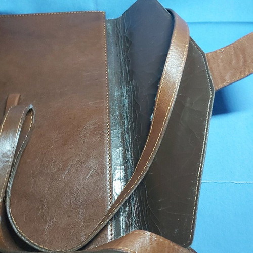 Leather envelope bag used, women's shoulder brown