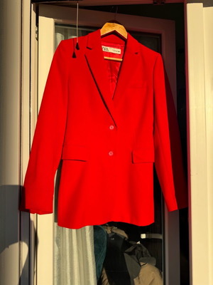 Zara blazer red fitted long XS used