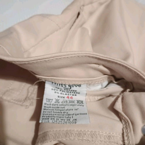 Miss Good NoM women's fabric pants like new, size M 38, beige
