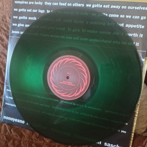 NoNoYesNo Deepshit Arkansas LP, Nuclear Blast 1993, transparent green vinyl, first press