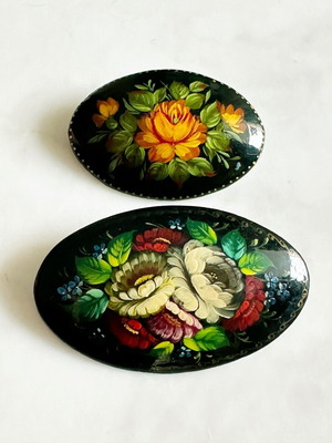 Руските ръчно рисувани карфици винтидж 1980-те употребявани