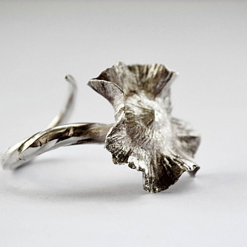 Handmade Silver Ring made to order with Riverside Flowers theme
