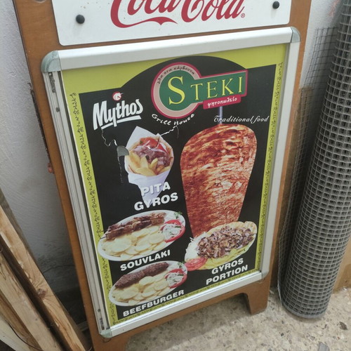 Wooden sidewalk sign used, heavy marine plywood