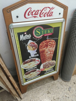 Wooden sidewalk sign used, heavy marine plywood