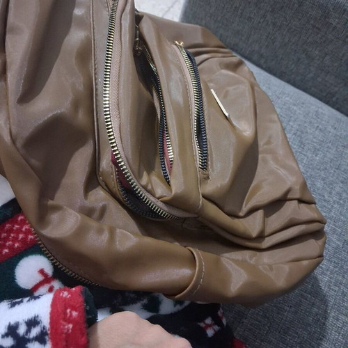 Backpack like new brown with gold zippers