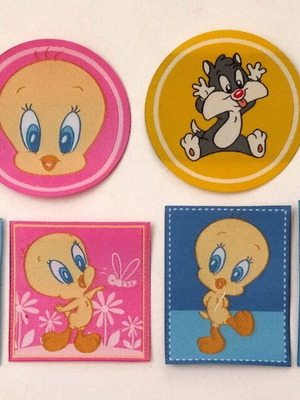 Looney Tunes iron-on patches new, set of 8 children's designs