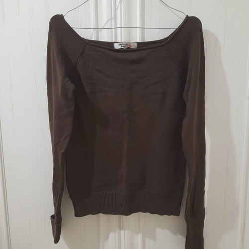 Knitted blouse like new, brown, off-shoulder, size M