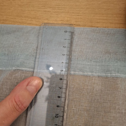 Curtain aquamarine with white embroidered feathers, like new, 450x275cm