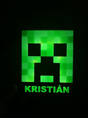 Minecraft Creeper lamp like new with customizable name