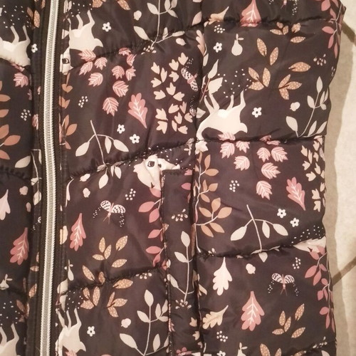 H&M girls' sleeveless jacket with detachable hood, autumn pattern