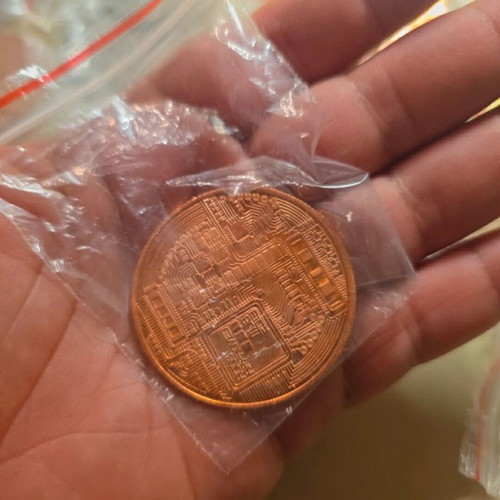 Bitcoin coins used, set of 23 copper silver gold