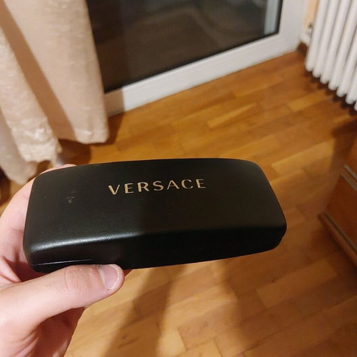 Versace glasses case used, black, slightly damaged