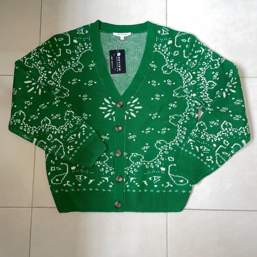 Review bandana knitted cardigan S new green