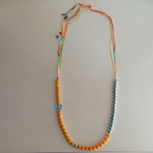 Handmade summer necklace like new with colorful glass beads