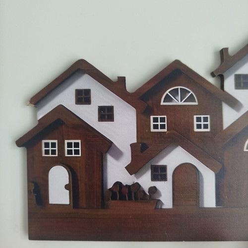 Key and towel wall hanger made of thin wood new