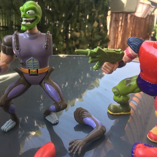 The Mask figures used vintage toys with sound and interchangeable parts